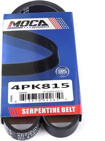 حزام سير السربنتين 4PK815 EPDM مناسب 98-01 لسيارة شيفروليه مترو، 89-97 لجهاز Geo Tracker، 92-95 لسيارة Honda Civic، 01-11 لسيارة Hyundai Accent، 94-99 لسيارة Nissan Sentra، 90-98 لسيارة Toyota Tercel in Kuwait