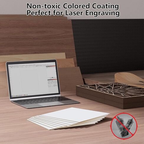 4 Pack Pre-Painted Colored Plywood Sheets,12x12x1/8 Inch (3mm) Basswood Board,Ideal for Laser Cutting, Engraving, DIY Crafts, Ornaments, Models Making (White) in Saudi Arabia