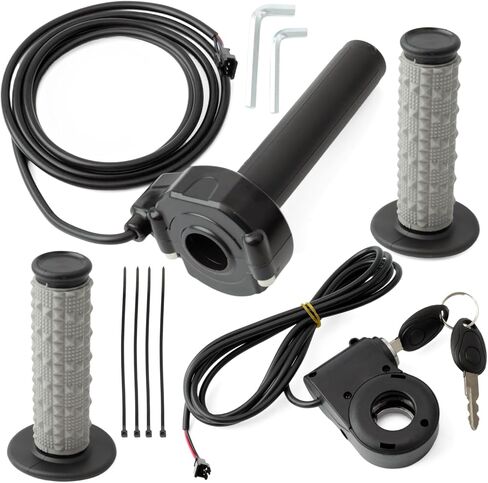 Full Twist Throttle Compatible with Ridstar Q20 Series Electric Dirt Bike, E-Bike Throttle Handlebar Kit w/Key Ignition Switch Grips Cable in Kuwait