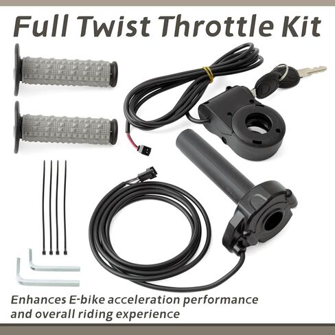 Full Twist Throttle Compatible with Ridstar Q20 Series Electric Dirt Bike, E-Bike Throttle Handlebar Kit w/Key Ignition Switch Grips Cable in Kuwait