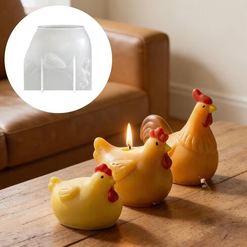 Chicken Resin Molds, 3 Piece Silicone Chicken Mold Set for Candle, Soap and Epoxy Resin, Reusable Flexible Rooster and Hen Molds for Farmhouse DIY Crafts (A) in Saudi Arabia