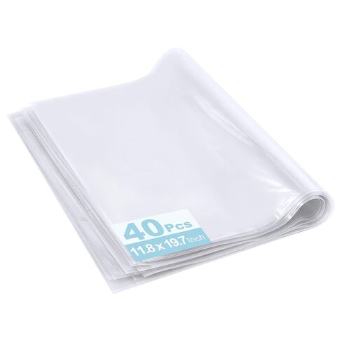 Shrink Wrap Bags,40 PCS Approx 14" x 20" Heat Shrink Wrap,PVC Heat Seal Bags for Packagaing Gift,Shoes,Basket,Jars,Soap Sleeve and Homemade DIY Projects in Kuwait