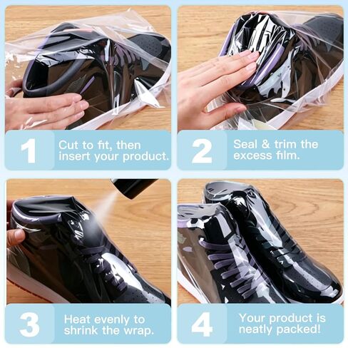 Shrink Wrap Bags,40 PCS Approx 14" x 20" Heat Shrink Wrap,PVC Heat Seal Bags for Packagaing Gift,Shoes,Basket,Jars,Soap Sleeve and Homemade DIY Projects in Kuwait