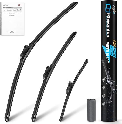 Quiet-drive Wiper Blades for Golf, Golf R, GTI, e-Golf, Golf sportwagen, Taos, Golf Alltrack; OEM Fit; Set of 3; Lab Tested 500K Endurance & -40°C to 80°C; Optimized Pressure; 26"+18"+11" in Saudi Arabia