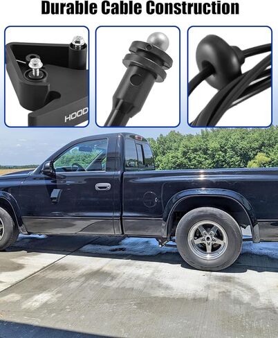 912-443 Hood Release Cable with Handle Lever Fit for Dodge Dakota 1997-2004 Dodge Durango 1998-2003 Replace 55256496, Hood Latch Cable in Saudi Arabia