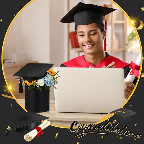 ForraFun 2 مجموعات قبعة التخرج زهرة مربع مع كتل رغوة الأزهار قبعة التخرج زهرة هدية مربع التخرج حزب تفضل لحفل التخرج أنشطة الحفلات والاحتفالات in Kuwait