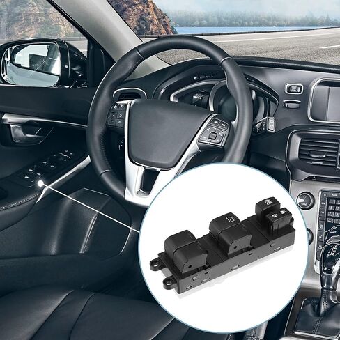 مفتاح نافذة الطاقة الجانبي الأمامي الأيسر من X AUTOHAUX لسوبارو ليجاسي 2010-2012 لسوبارو أوتباك 2010-2012 مع أسفل تلقائي 83071AJ010 أسود in Kuwait