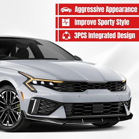 Front Bumper Lip Fit for Kia K5 KIA K5 EX/LX/GT/GT Line 2020-2025,3pcs Air Dam Chin Body Kit Underbody Lip Accessories (Gloss Black) in Saudi Arabia
