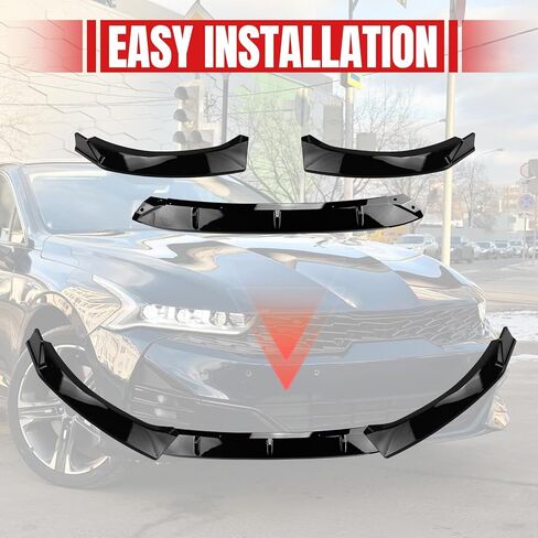 Front Bumper Lip Fit for Kia K5 KIA K5 EX/LX/GT/GT Line 2020-2025,3pcs Air Dam Chin Body Kit Underbody Lip Accessories (Gloss Black) in Saudi Arabia