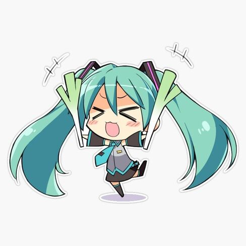 Hatsune Miku Chibi Anime Girl with Leeks Kawaii Fan Art Design 5 بوصات مغناطيسية ممتصة للصدمات مغناطيس السيارة in Kuwait