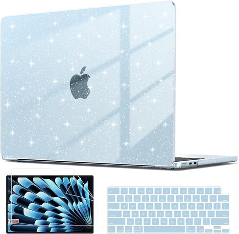 AKIT Compatible with MacBook Air 15 inch Case 2026 2025-2022 M5 M4 M3 M2 A3448 A3241 A3114 A2941, Laptop Hard Shell with Screen Protector + Keyboard Cover for MacBook Air 15.3" - Lavender Purple in Saudi Arabia