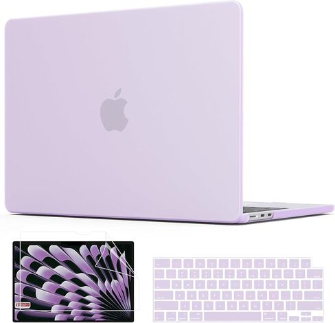 AKIT Compatible with MacBook Air 15 inch Case 2026 2025-2022 M5 M4 M3 M2 A3448 A3241 A3114 A2941, Laptop Hard Shell with Screen Protector + Keyboard Cover for MacBook Air 15.3" - Lavender Purple in Saudi Arabia