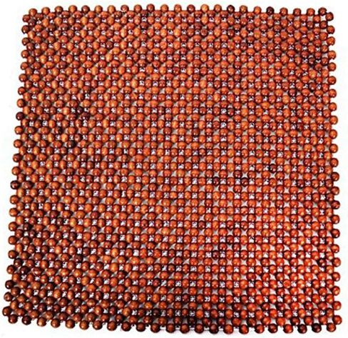 Wood Beaded Auto Car Seat Bead Cover,Natural Rosewood Wooden Bead Cool Refreshing Back Massaging Comfort Cushion Mat,Premium Quality Universal for Car Truck on Summer (Square mat) in Kuwait