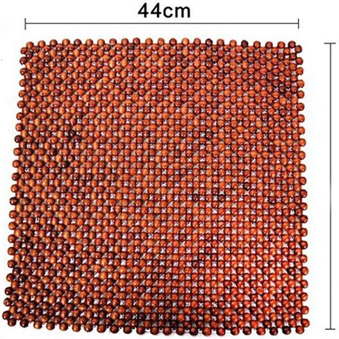 Wood Beaded Auto Car Seat Bead Cover,Natural Rosewood Wooden Bead Cool Refreshing Back Massaging Comfort Cushion Mat,Premium Quality Universal for Car Truck on Summer (Square mat) in Kuwait