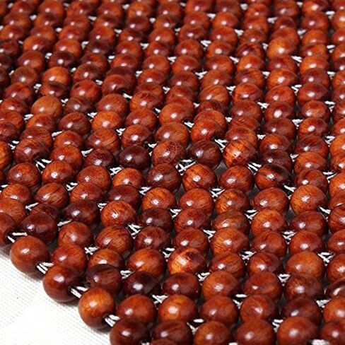 Wood Beaded Auto Car Seat Bead Cover,Natural Rosewood Wooden Bead Cool Refreshing Back Massaging Comfort Cushion Mat,Premium Quality Universal for Car Truck on Summer (Square mat) in Kuwait