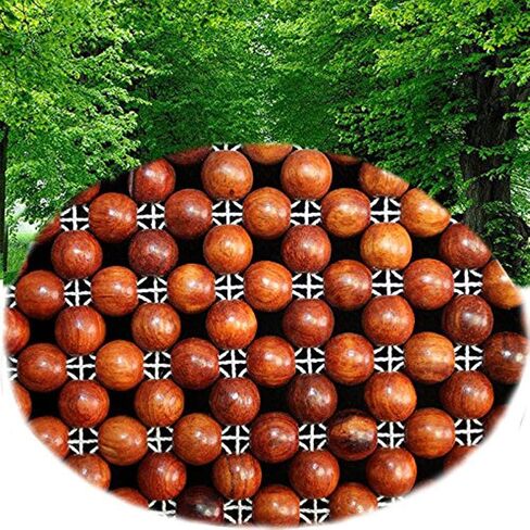 Wood Beaded Auto Car Seat Bead Cover,Natural Rosewood Wooden Bead Cool Refreshing Back Massaging Comfort Cushion Mat,Premium Quality Universal for Car Truck on Summer (Square mat) in Kuwait