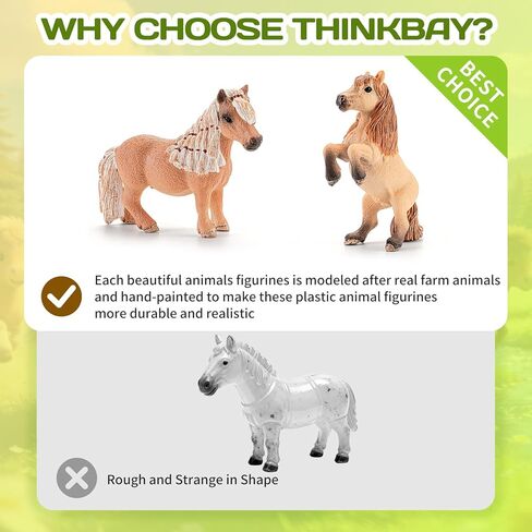 6PCS Shetland Pony Horse Toys Figurines Family, Solid Plastic Farm Animal Toys for Kids 3 4 5 6+, Mare, Stallion, and Baby Horse Figures – Cake Toppers Party Favors Horse Gifts for Boys Girls in Saudi Arabia