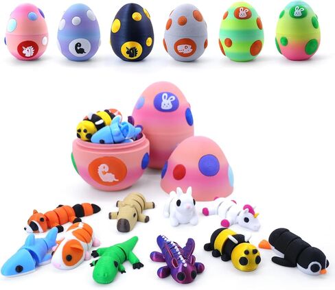 3D Printed Mini Animals with Storage Egg – Articulated Desk Pets Fidget Sensory Toys for Kids Party Favors, Goodie Bag Stuffers, Classroom Rewards, Birthday Gifts, Graduation Gifts in Saudi Arabia