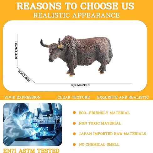 Hollow Yak Figurine – Realistic Highland Animal Toy for Kids, Educational Wild Animal Learning Model, Nature Display & Birthday Cake Topper in Saudi Arabia