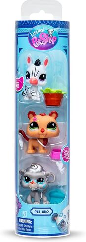 BANDAI Littlest Pet Shop Pack 3 Zoo Pets BF00597 Set of 3 Pets, Accessory, Collector's Card and Virtual Code, Generation 7, Pets #96, #97, #98, Kids 4+ in Saudi Arabia