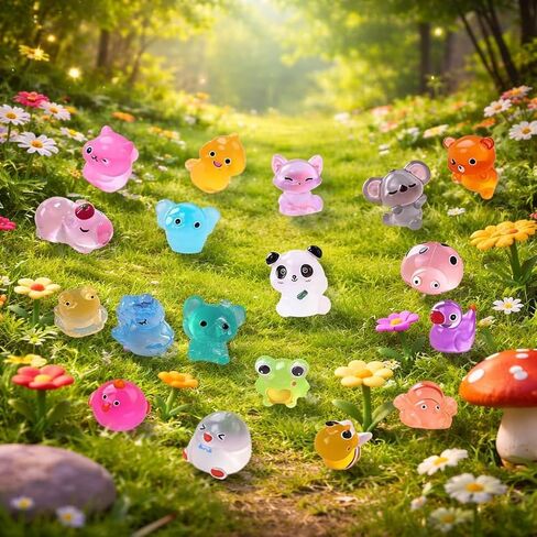 Resin Animals Collectible Mini Animal Figures, Individually Wrapped Mystery Animal Figurines for Fairy Garden, Crafts, Party Favors, Outdoor Play, Birthday Gifts for Kids(60pcs) in Saudi Arabia