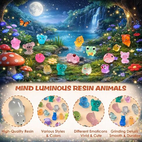Resin Animals Collectible Mini Animal Figures, Individually Wrapped Mystery Animal Figurines for Fairy Garden, Crafts, Party Favors, Outdoor Play, Birthday Gifts for Kids(60pcs) in Saudi Arabia