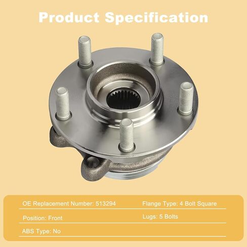 513294 Pair 2 Front Wheel Hub & Bearing Assembly for 2007-2013 Nissan Altima 2.5L in Saudi Arabia