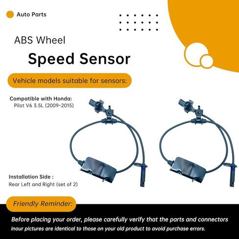 2Pcs Rear Left and Right ABS Wheel Speed Sensor Compatible with Honda Pilot 2009-2015 (3.5L V6) – Replaces 57475-SZA-A01, 57470-SZA-A01, ALS3078, ALS2303 in Saudi Arabia