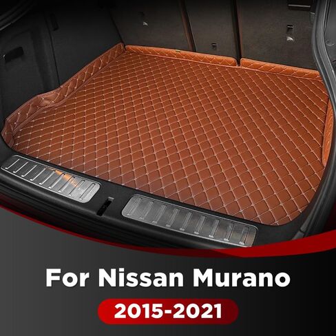 Car Trunk Mat for Nissan Murano 2015 2016 2017 2018 2019 2020 2021, Custom Fit PU Leather Cargo Liner, All-Weather Waterproof Rear Trunk Liner Protector, Auto Interior Accessories in Saudi Arabia