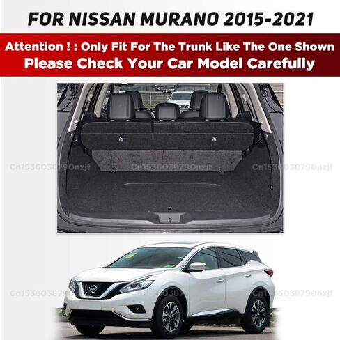 Car Trunk Mat for Nissan Murano 2015 2016 2017 2018 2019 2020 2021, Custom Fit PU Leather Cargo Liner, All-Weather Waterproof Rear Trunk Liner Protector, Auto Interior Accessories in Saudi Arabia