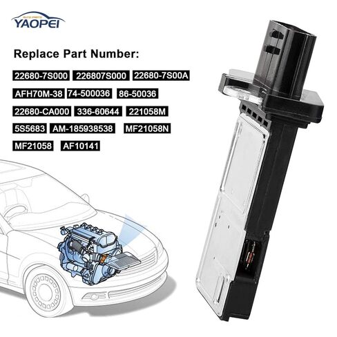 مستشعر MAF مستشعر تدفق الهواء الشامل متوافق مع Nissan 350Z 370Z Altima Armada Titan Infiniti G35 G37 QX80، 2003-2024، استبدال 226807S000 226807S00A 226807S00B 22680-7S000 22680-CA000 in Kuwait