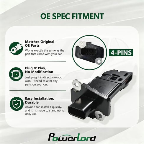 PLC01 Mass Airflow Sensor for Ford F-150 3.5T 2011, F-150 3.7 2011-2014, F-250 6.2, F-350, Explorer 3.5, Mustang 3.7, Econoline 4.6, Expedition 5.4, Taurus 3.5 etc., OE# AFLS165, BR3Z-12B579-A in Saudi Arabia