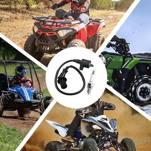 ملف إشعال سباق GY6 عالي الأداء مع قابس شرارة A7TC لدراجة 50cc 80cc 90cc 110cc 125cc 150cc، سكوتر، ATV الصينية، Go Kart، Pit Dirt Bike، TaoTao & SSR 125 محركات الدراجات النارية in Kuwait