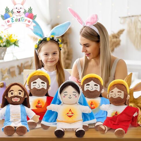 Yelakey Speaking Jesus Doll - Talks 36 Bible Verses & 10 Songs, 13" Interactive God Plush with Music & Sound, Stuffed Jesus Loves You Baptisms Christmas Easter Gifts for Kids Church Sunday School in Saudi Arabia