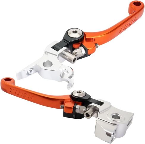 مجموعة الفرامل القابلة للطي بمحور TUSK ورافعة القابض. متوافق مع KTM 85 SX 2014-2026 / Husqvarna TC 85 2014-2026 (برتقالي، قصير) in Kuwait