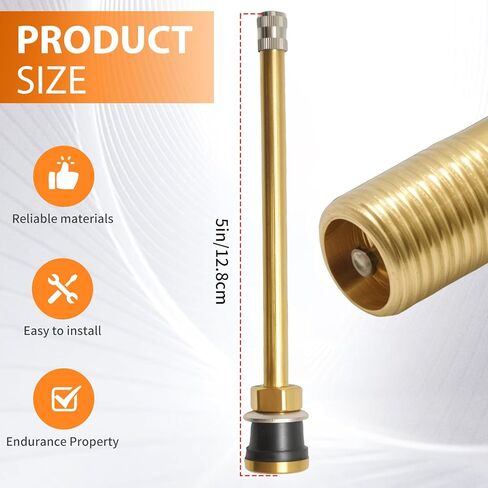 20Pcs 5inch Clamp in Truck Valve Stems, TR574 Copper Tubeless Straight Valve Stem Extension Adaptor, Valve Tool Replacement for 0.625in Valve Bore Stems in Kuwait