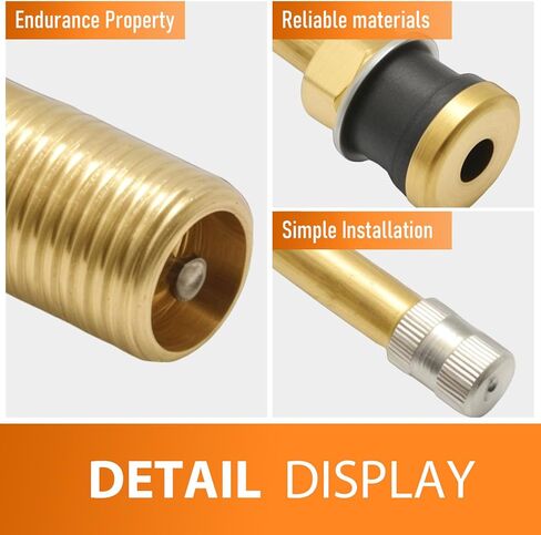 20Pcs 5inch Clamp in Truck Valve Stems, TR574 Copper Tubeless Straight Valve Stem Extension Adaptor, Valve Tool Replacement for 0.625in Valve Bore Stems in Kuwait
