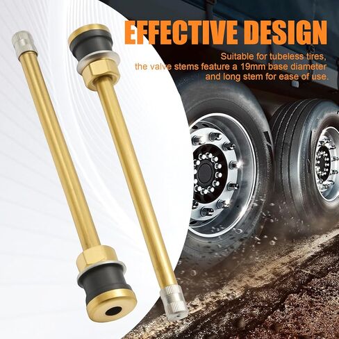 20Pcs 5inch Clamp in Truck Valve Stems, TR574 Copper Tubeless Straight Valve Stem Extension Adaptor, Valve Tool Replacement for 0.625in Valve Bore Stems in Kuwait