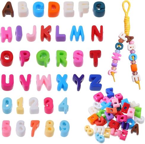 Large Letter Beads, 36PCS Paracord Acrylic Colorful Bubble Big Alphabet Beads, Colorful A-Z, 0-9 Mixed Alphabet Number Shape Bead, Large Hole Letter Bead for Bag Charm Kit Phone Chains Bracelets in Saudi Arabia