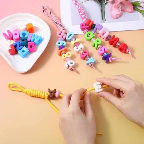 Large Letter Beads, 36PCS Paracord Acrylic Colorful Bubble Big Alphabet Beads, Colorful A-Z, 0-9 Mixed Alphabet Number Shape Bead, Large Hole Letter Bead for Bag Charm Kit Phone Chains Bracelets in Saudi Arabia
