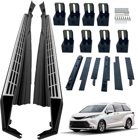 Running Boards Side Steps Compatible with Toyota Sienna 2021-2025, 2 PCS Left & Right Side Pedal Nerf Bars with Mounting Brackets, Removable Rail Step Bars for Sienna 2021 2022 2023 2024 2025 in Saudi Arabia