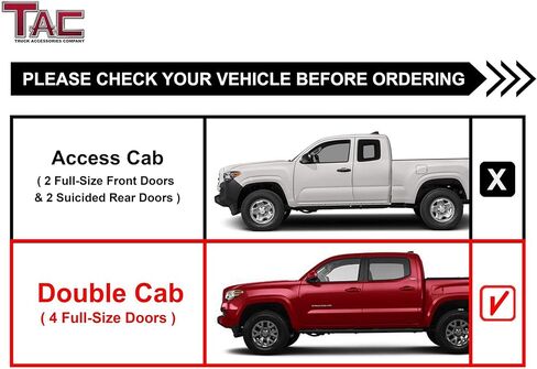 TAC Arrow Side Steps Running Boards Compatible with 2005-2023 Toyota Tacoma Double Cab Truck Pickup 5" Aluminum Texture Black Step Rails Nerf Bars Lightweight Off Road Accessories 2Pcs in Kuwait
