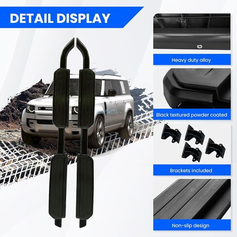Running Boards Side Steps Fit for Land Rover Defender 110 130 L663 4DOOR 2020 2021 2022 2023 2024 2025 2026, 2 PCS Right and Left Side Step Rail Removable Nerf Bars with Brackets in Saudi Arabia