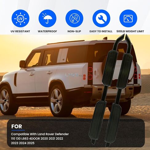 Running Boards Side Steps Fit for Land Rover Defender 110 130 L663 4DOOR 2020 2021 2022 2023 2024 2025 2026, 2 PCS Right and Left Side Step Rail Removable Nerf Bars with Brackets in Saudi Arabia