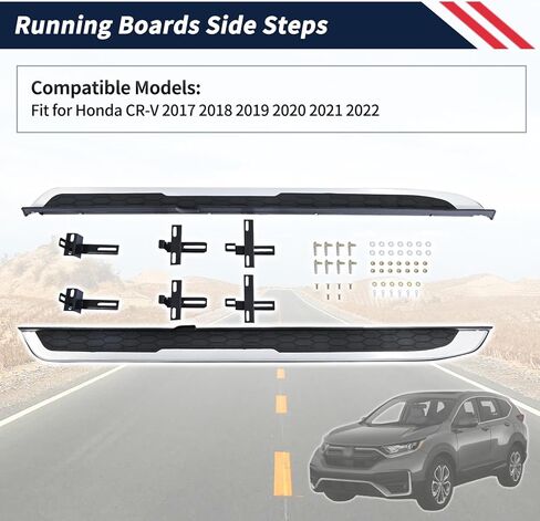2PCS Running Boards Side Steps Compatible with Honda CR-V 2017 2018 2019 2020 2021 2022,Black Aluminum Side Steps Nerf Bars with Non-Slip Surface in Kuwait