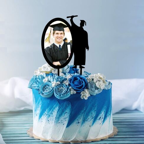 غلاف كعكة التخرج لعام 2026 Congrats Grad - إطار صورة من الأكريليك الأسود - غلاف كعكة التخرج من فئة 2026 - ديكورات حفلات التخرج الجامعية in Kuwait