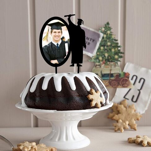 غلاف كعكة التخرج لعام 2026 Congrats Grad - إطار صورة من الأكريليك الأسود - غلاف كعكة التخرج من فئة 2026 - ديكورات حفلات التخرج الجامعية in Kuwait