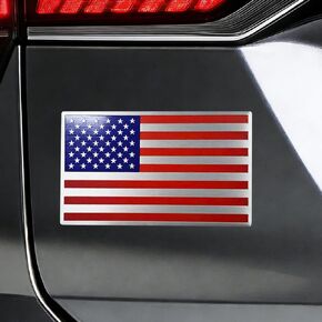 2PCS 3D American Flag Car Sticker Decal, 5.03"x 2.99" Metal Weatherproof Automotive Bumper Emblem Decal, USA US Flag Vehicle Body Decoration Sticker for RV, SUV, Truck, Motorcycle(Colorful) in Saudi Arabia