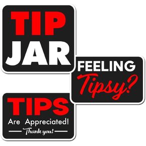 Tips are Appreciated Sticker for Tip Jar Bartenders, Musicians, Restaurants, Bars, Feeling Tipsy Decal - Money Container, Bucket Decor Stickers 3 Inches in Saudi Arabia