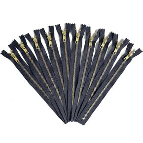 black zippers 6 inch- YKK metal zippers in gold - no.5 zippers for bags in Kuwait